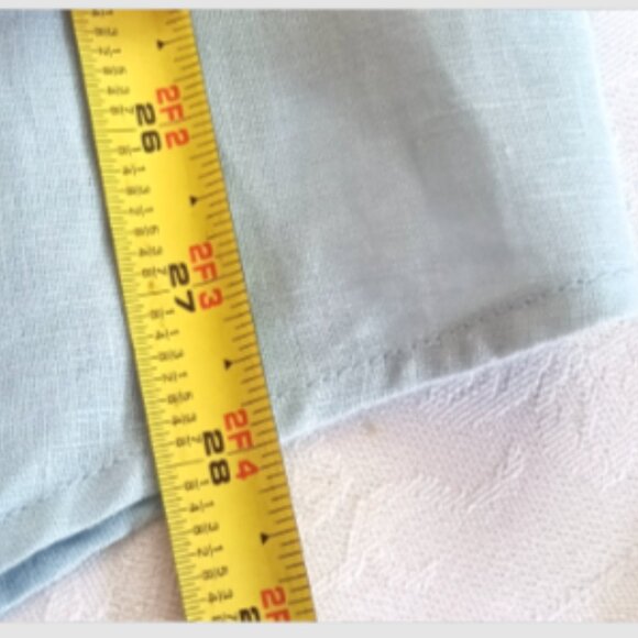 NWOT Nicole Miller Linen Button Up 3/4 Roll Tab Sleeve Top Pockets sz L Sky Blue - Picture 13 of 14